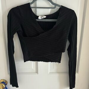 Princess Polly black going out criss crop top - size 4